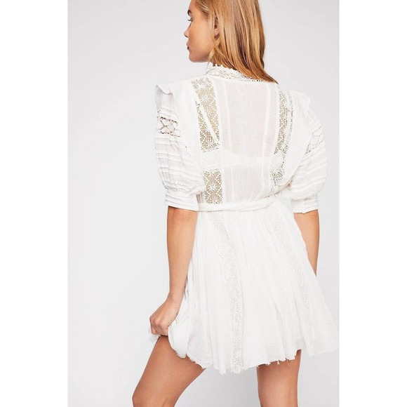 FP One Free People Sydney Dress Ivory Crochet Lace No Belt Womens Size XS H14560 - Picture 9 of 16